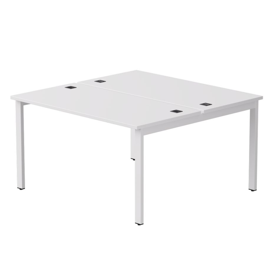 Бенч-система на 2 места на металлокаркасе, опоры 45 гр Everprof EVO 254S016 Белый