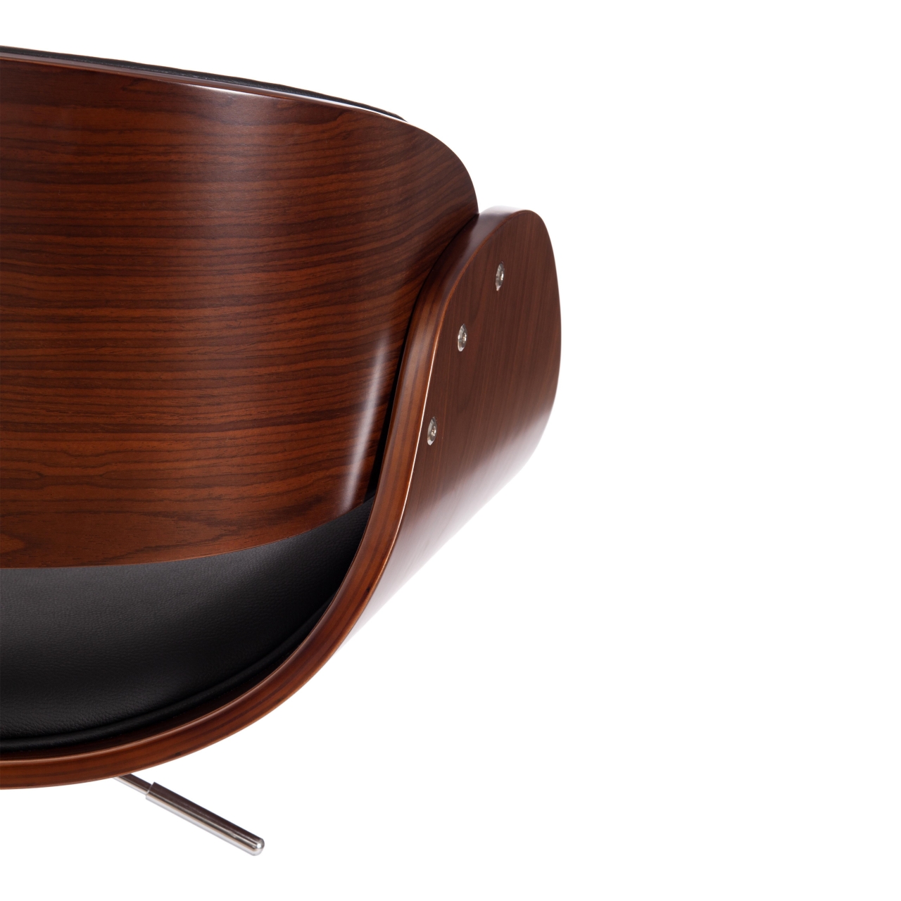 Барный стул LANDO (mod.4036) металл/дерево/экокожа, 59х51х93-114 см, высота сиденья 62-83 см, черный/орех/хром