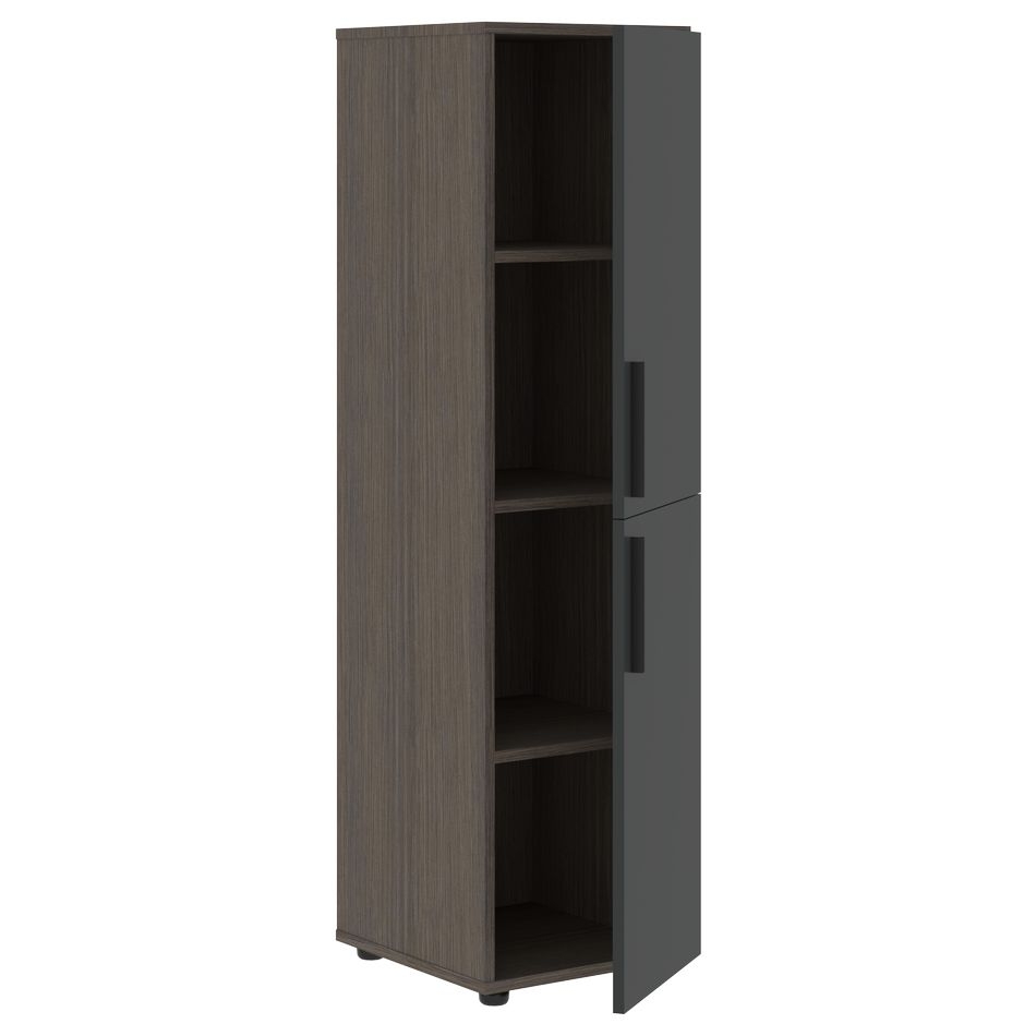 Шкаф-колонка с двумя глухими малыми дверьми (правый) VELION VMCS 40.4 R Яшма черный Дуб Сильвер