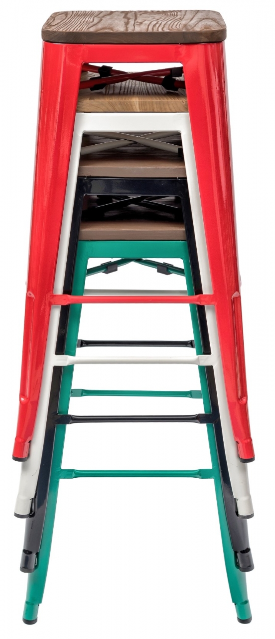 Стул барный TOLIX WOOD Аквамарин