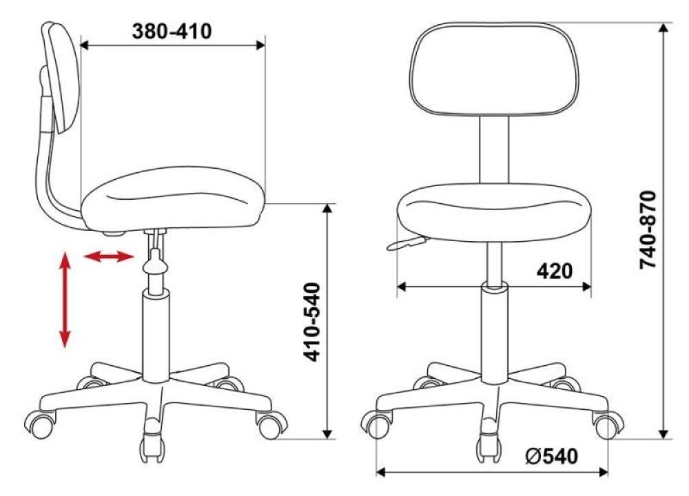 Кресло оператора Бюрократ CH-1201NX Черный 10-11
