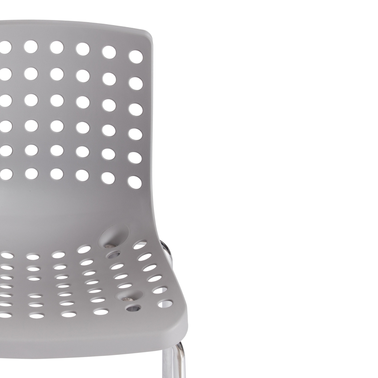 Стул SKALBERG (mod. C-084-A) металл/пластик, 46 х 56 х 79 см, Grey (серый) / Chrome (хром)