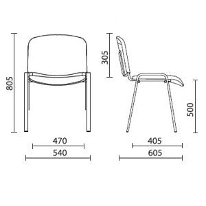 Стул для посетителей ISO BLACK C-73 Серый