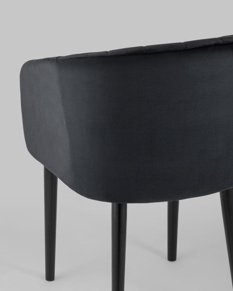 Стул с подлокотниками Нейтон велюр Черный