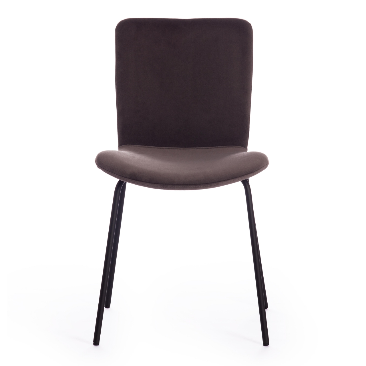 Стул GILLIAN (mod. 0137017-NI) металл/вельвет, 45х52,5х78 см, серо-коричневый S108 (84 Brown)/черный
