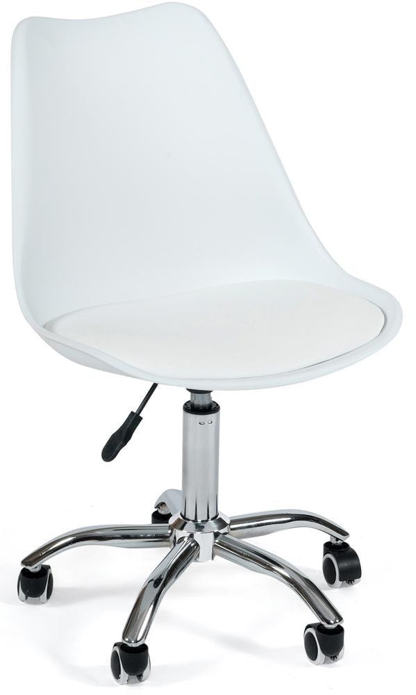 Офисное кресло TULIP (mod.106-1) металл/пластик/PU, 58 x 47 x 97см, White (белый) / Chrome (хром)
