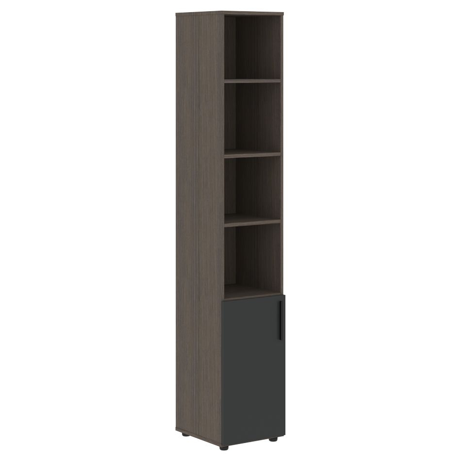 Шкаф-колонка с глухой малой дверью (левый) VELION VHCS 40.5 L Яшма черный Дуб Сильвер