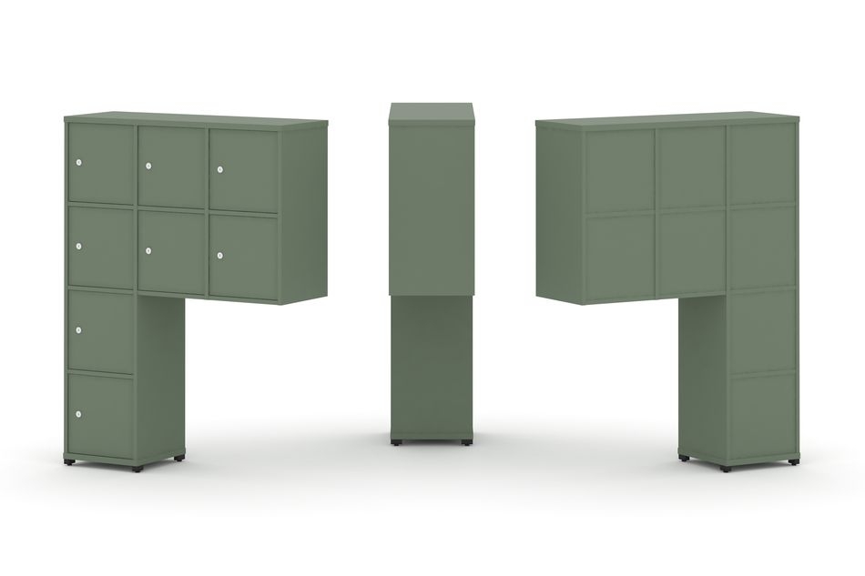 Надставка на стол высокая односторонняя + задняя стенка (8 шт.) + распашной фасад (8 шт.) CONCEPT CN.ONV-010 Кобо Черный металл