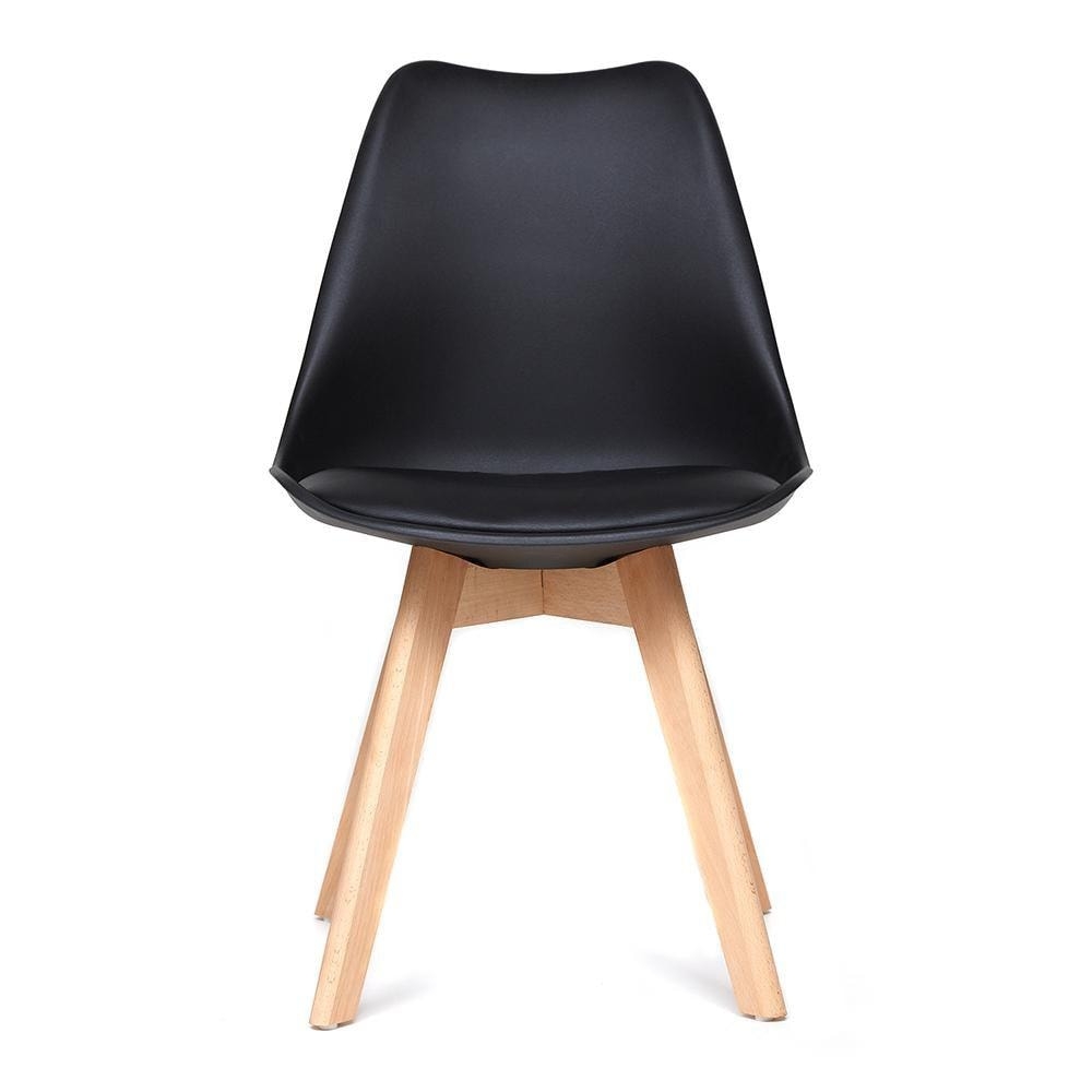 Стул TULIP (mod. 73) дерево/пластик/ПУ, 48.5*52.5*83cм, черный