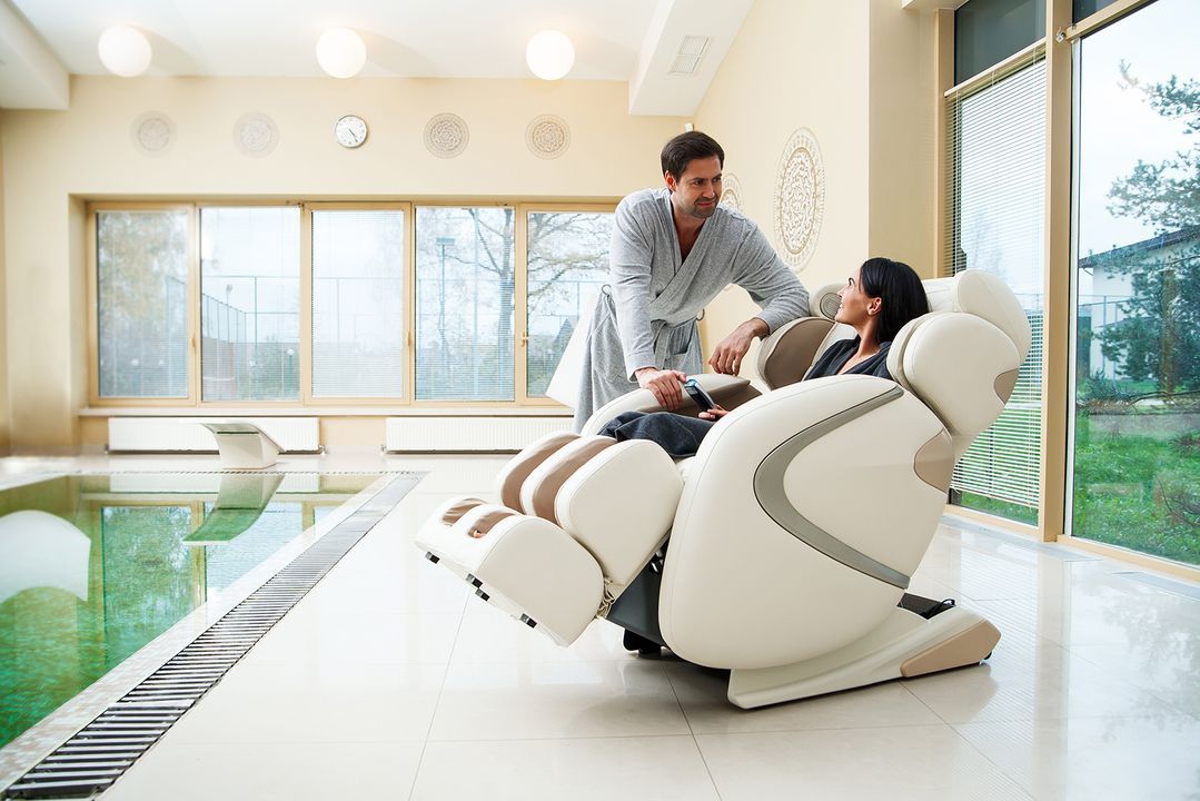 Кресло массажное Hilton 2 CMS-455 cream Хилтон 2 кремовый