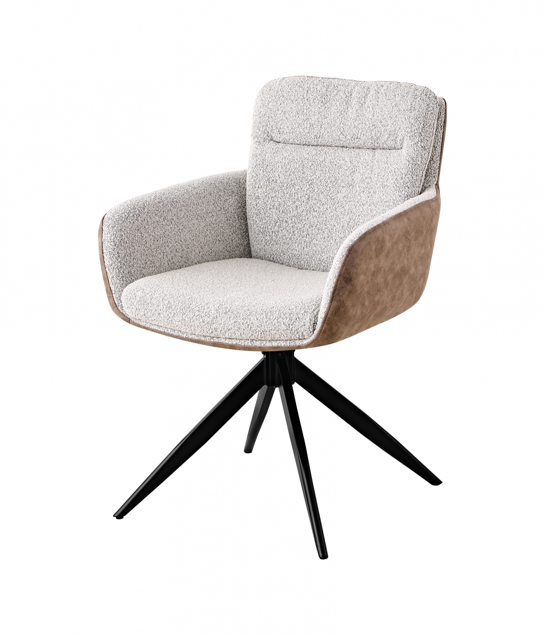 Стул обеденный Waldo светло-серый c бежевой экокожей