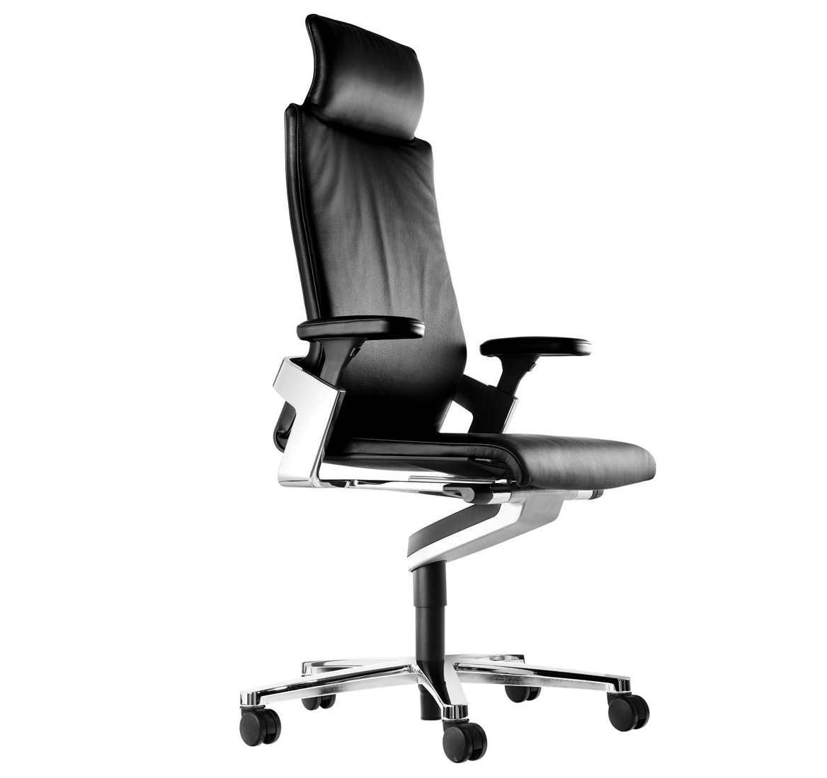Эргономичное кресло для руководителя On 175/71 leather 74/99 black Черное