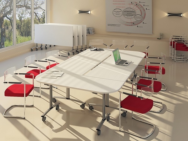 Стол складной полукруглый Connect 165х60х72.5см Акация аури