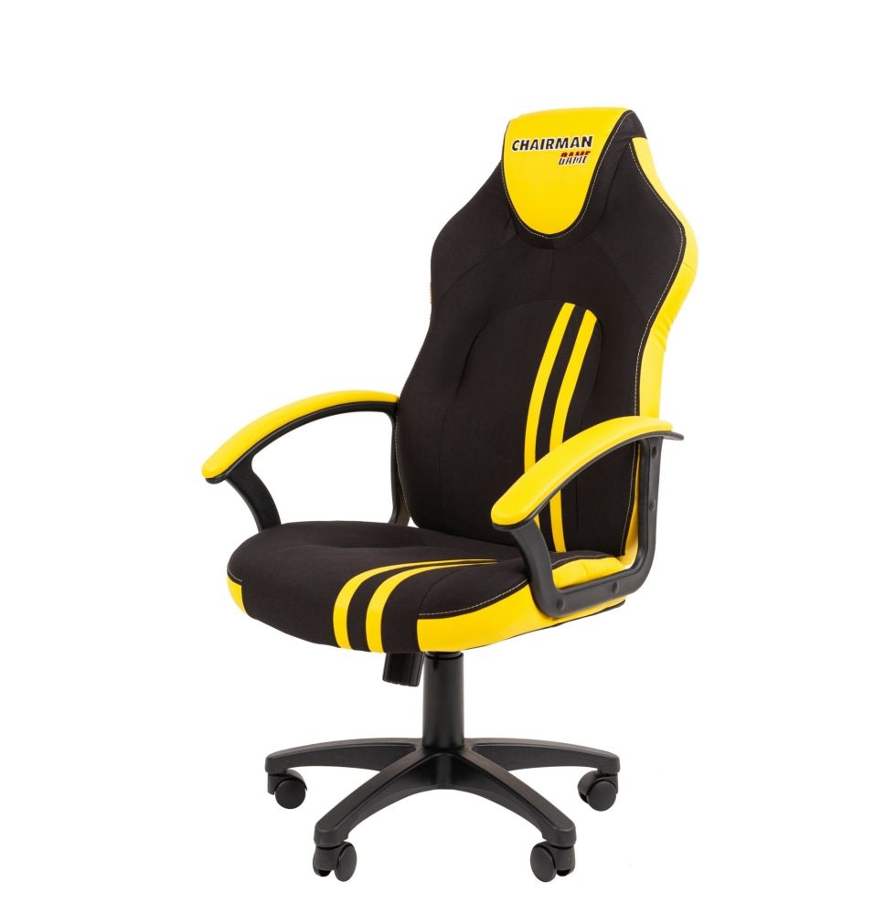 Кресло геймерское CHAIRMAN ДРАЙВ (GAME) 26 Новое (NEW) Черный-желтый