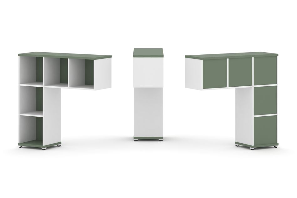 Надставка на стол низкая односторонняя + задняя стенка 5шт. CONCEPT CN.ONN-001 Кобо Белый бриллиант Белый металл