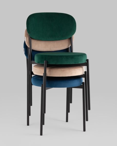 Стул Бриф SN NEW велюр светло-серый каркас антрацитовый муар 4 шт