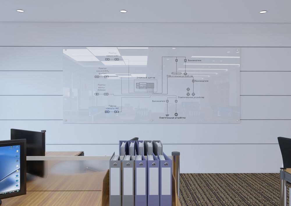 Доска магнитно-маркерная c внешними видимыми креплениями Askell Standart N120180 (010)