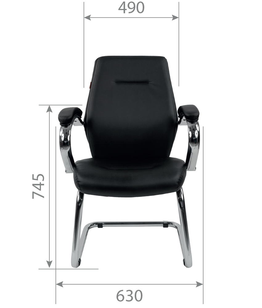 Кресло для посетителя CHAIRMAN 495 экокожа Черный