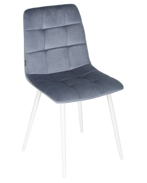 Стул обеденный DOBRIN CHILLY (Серо-голубой Holland 14, основание белое) 4 шт