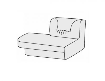 Оттоманка левая Премьер 6А Белая (кожа)