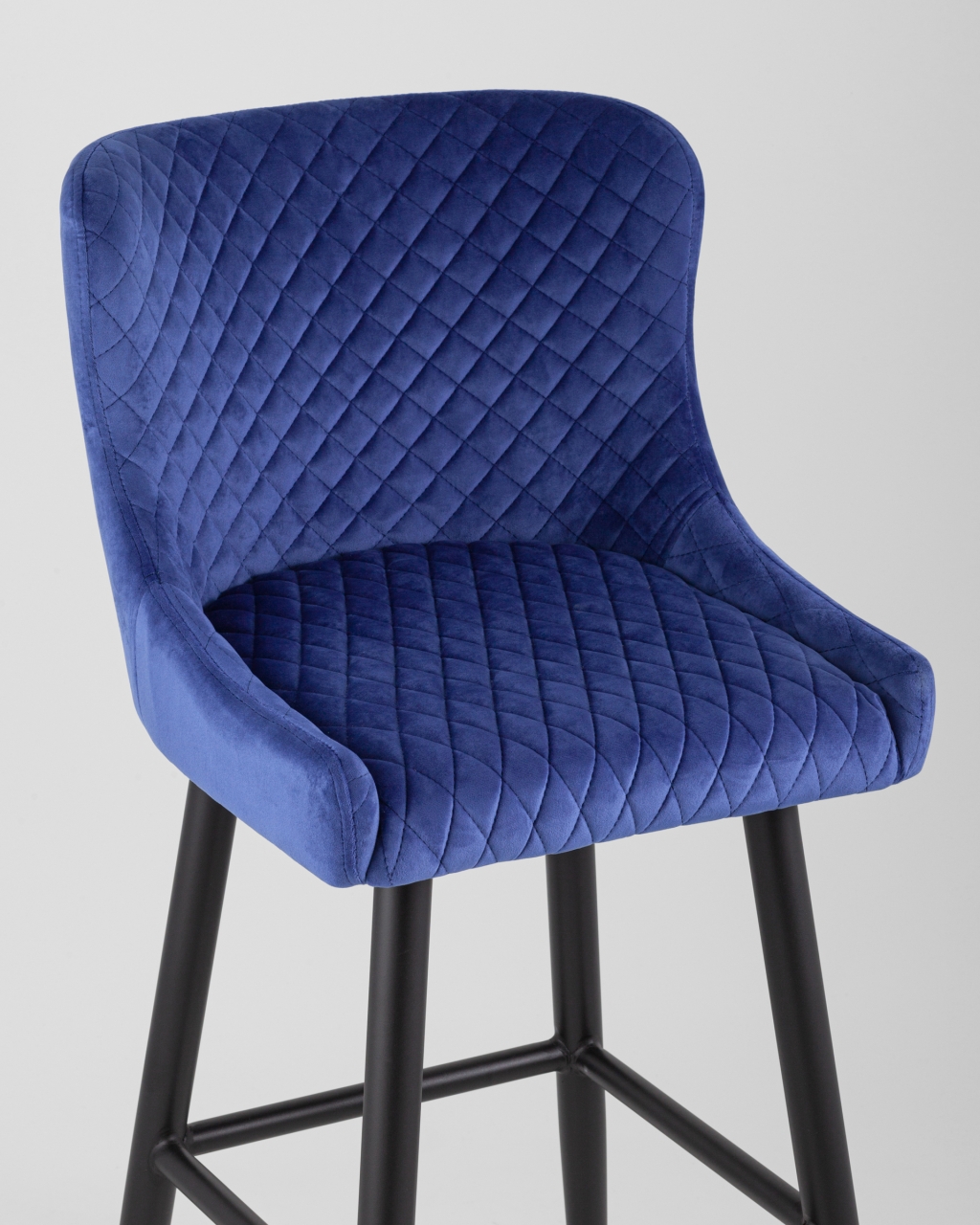 Стул барный Ститч велюр Синий