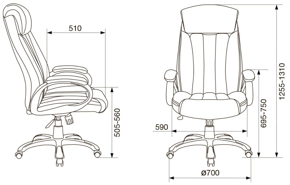 Кресло руководителя Бюрократ T-9922N/BLACK-PU