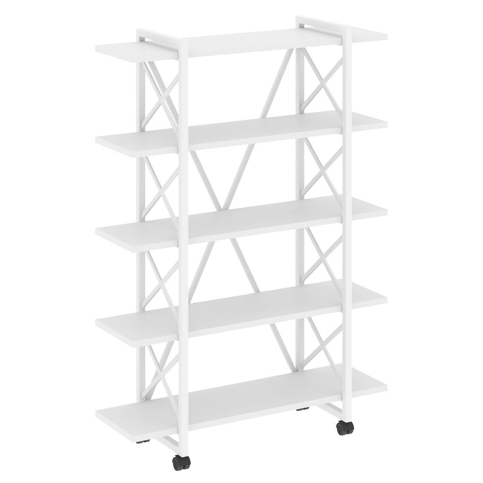 Стеллаж на колесных опорах - 5 полок LOFT VR.L-MST.K-5.8V Металл белый Белый Бриллиант