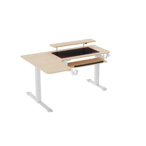 Стол письменный (для компьютера) угловой с электрической регулировкой по высоте EUREKA ERK-EHD-L60R-MW (правый), клен