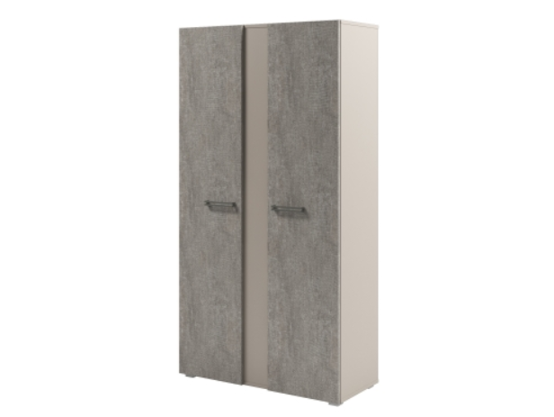 Стеллаж высокий широкий с планкой D-77 Бетон Чефалу/Кашемир