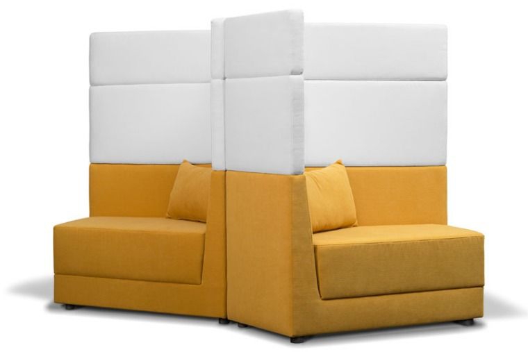 Диван модульный с трехъярусной спинкой Элемент 03 Желтый/Белый