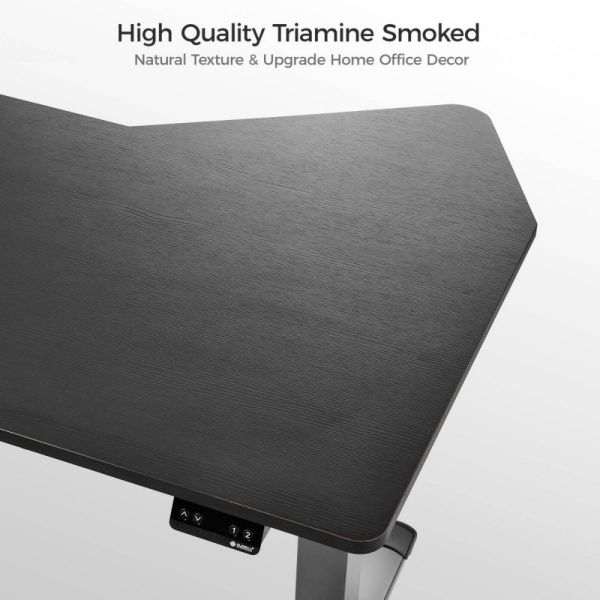 Стол компьютерный с электроприводом Eureka ERK-EDI-FS-MSW (Fan shaped), черный