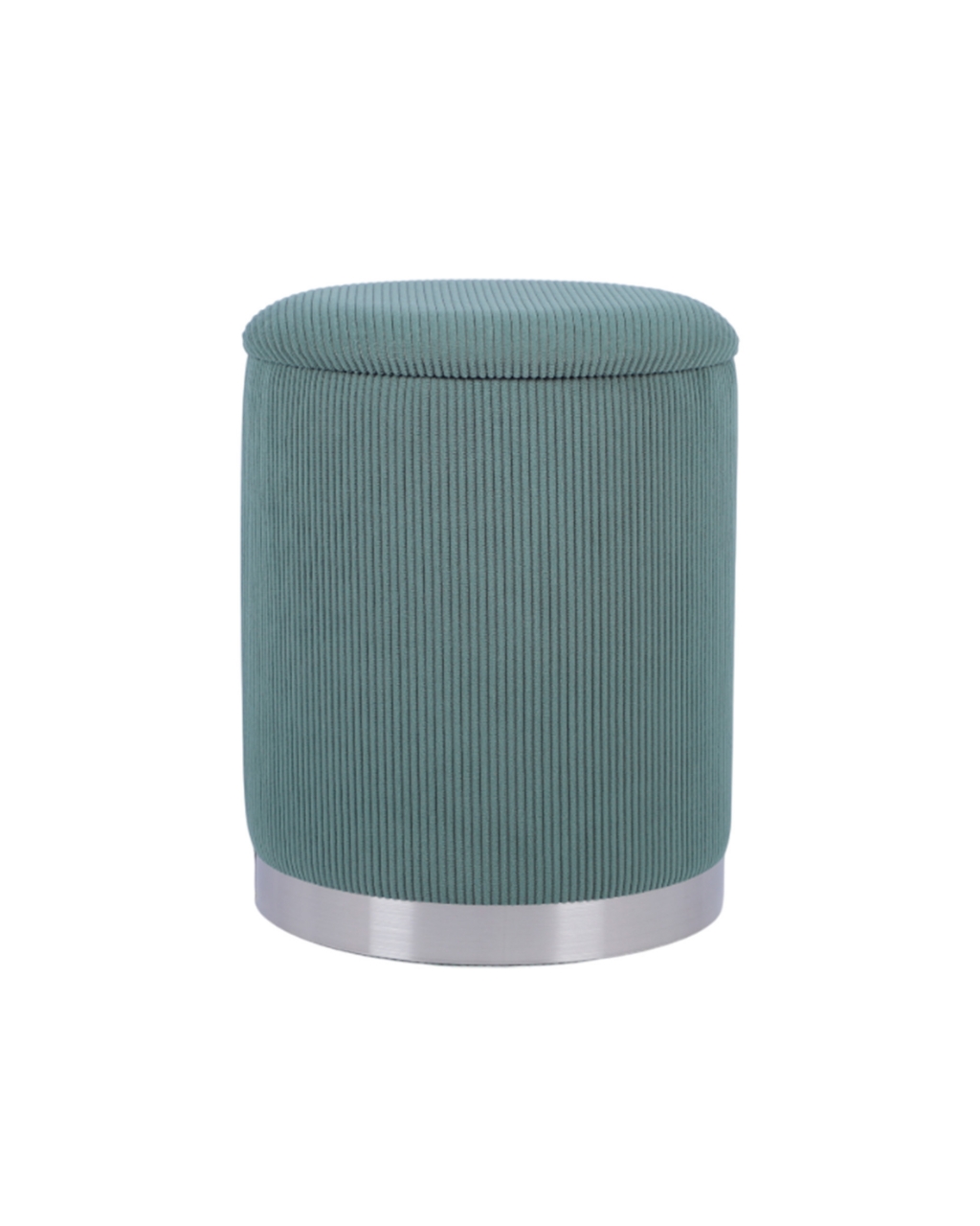 Пуф Эмили с ящиком серебро вельвет зеленый