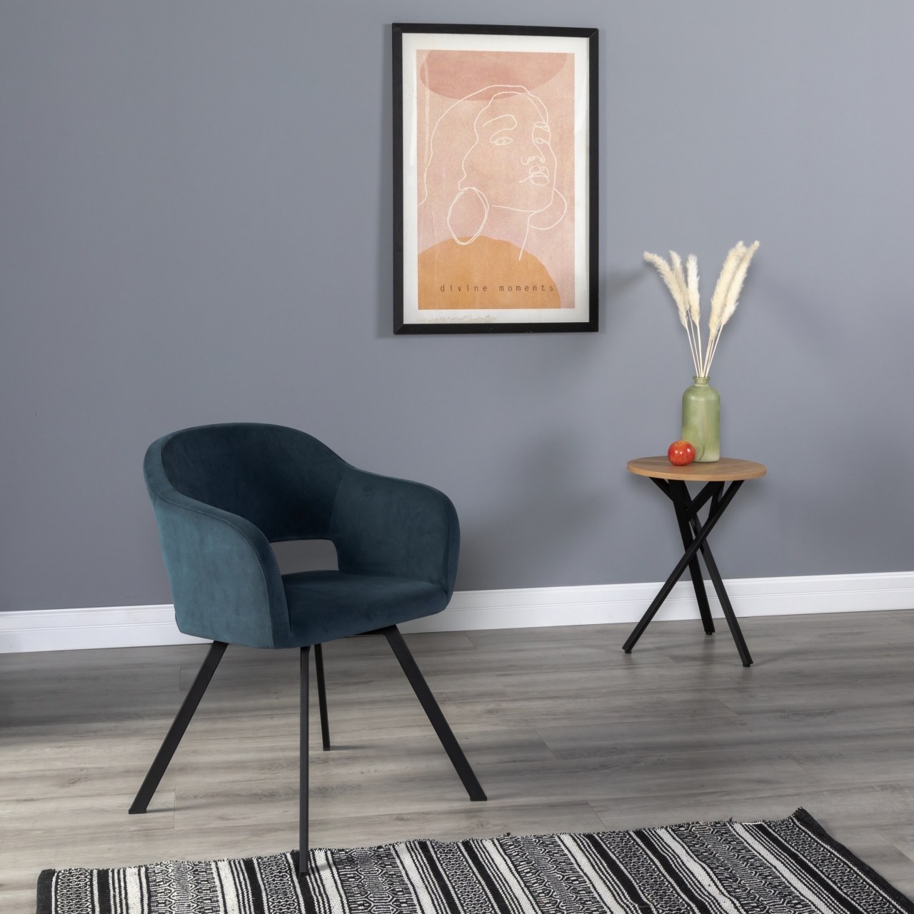 Кресло Oscar Diag blue/Арки