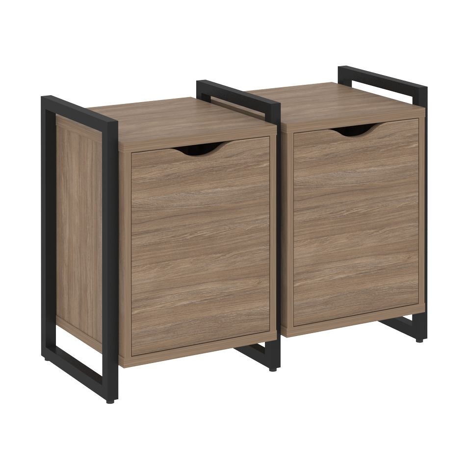 Тумба на регулируемых опорах наборная. Вариант №2 LOFT VR.L-TN-2.O Металл черный Дуб Аризона