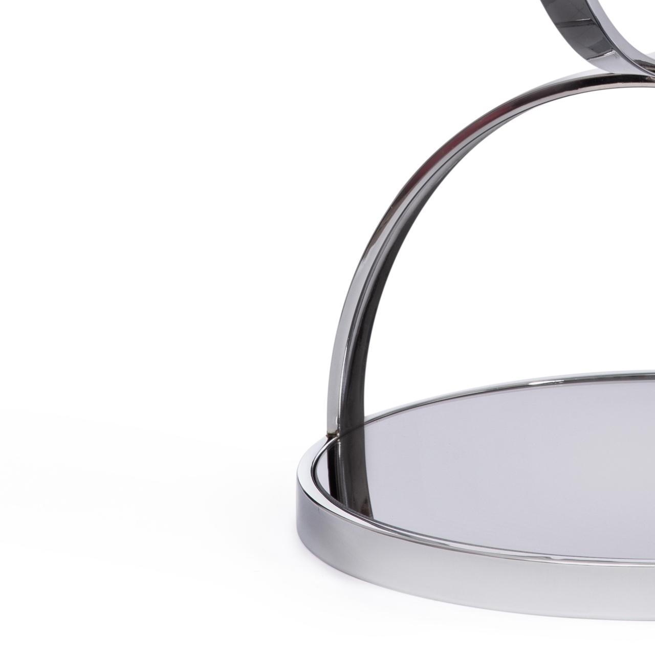 Кофейный столик GROTTO (mod. 9157) металл/дымчатое стекло, 42 х 42 х 50 см, хром