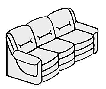 Диван трехместный раскладной Вавилон 3Р Ярко-голубой (кожа)