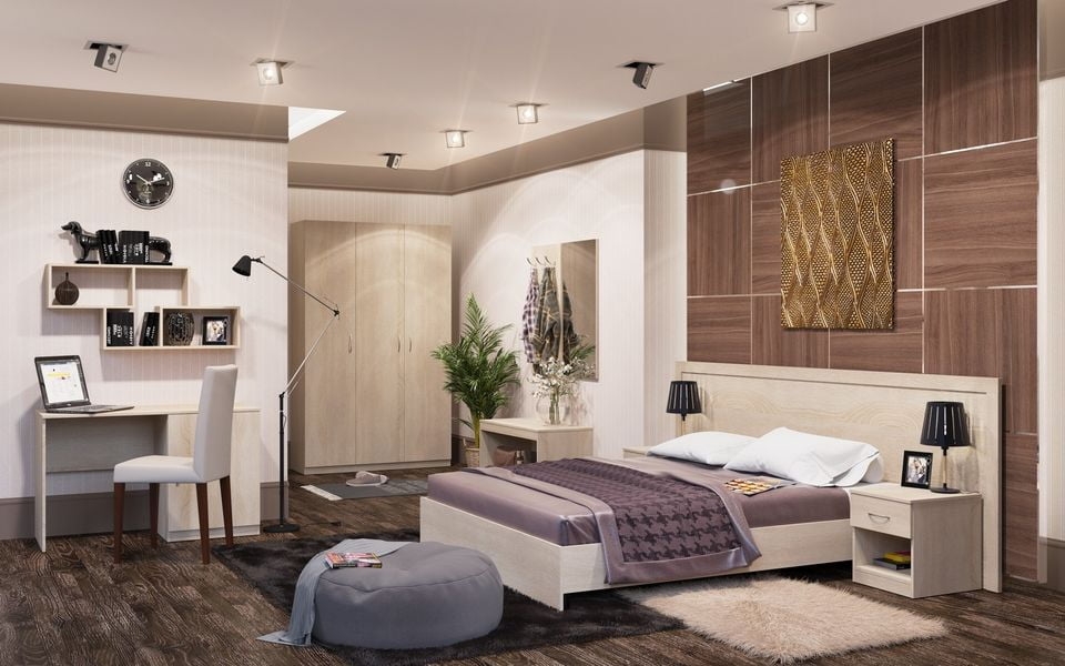 Кровать без изголовья KBW 209 Дуб сонома светлый