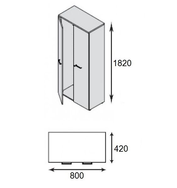 Гардероб FE/RO 72H100 V3V2+72H102 V3V2 Венге