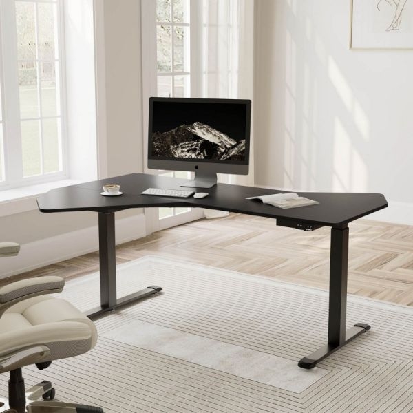 Стол компьютерный с электроприводом Eureka ERK-EDI-FS-MSW (Fan shaped), черный