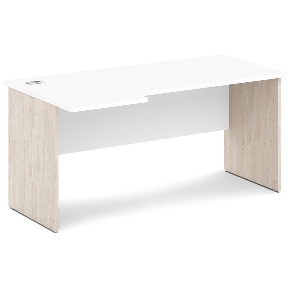 Стол эргономичный Sentida S-46 левый Белый/Дуб Верцаска светлый