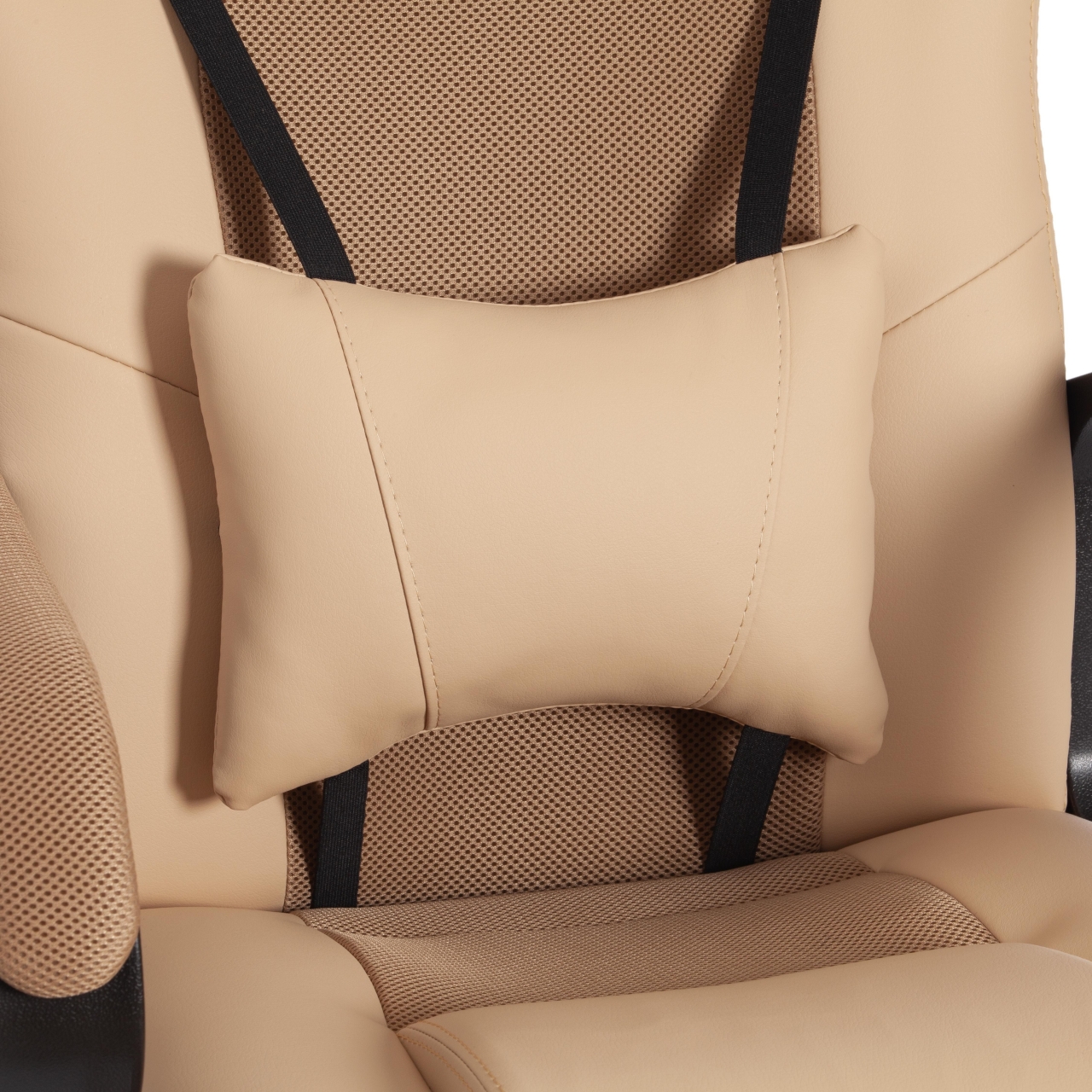 Кресло DRIVER (22) кож/зам/ткань, бежевый/бронза, 36-34/TW-21