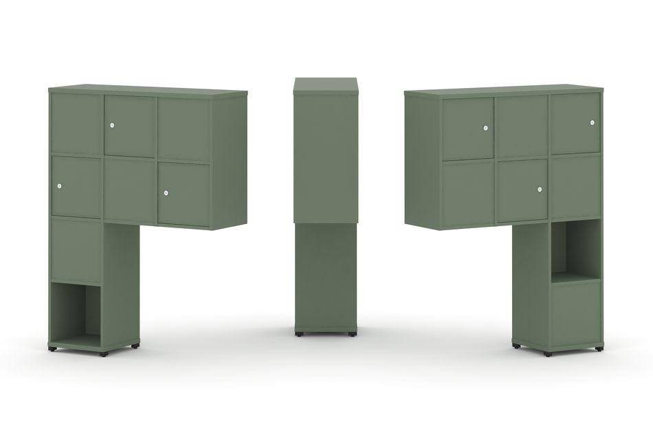 Надставка на стол высокая двухсторонняя + задняя стенка (8 шт.) + распашной фасад (6 шт.) CONCEPT CN.DNV-002 Кобо Черный металл