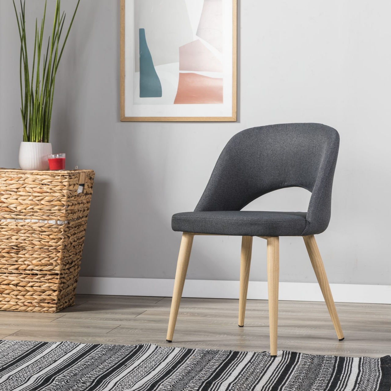 Кресло Lars темно-серый/нат.дуб