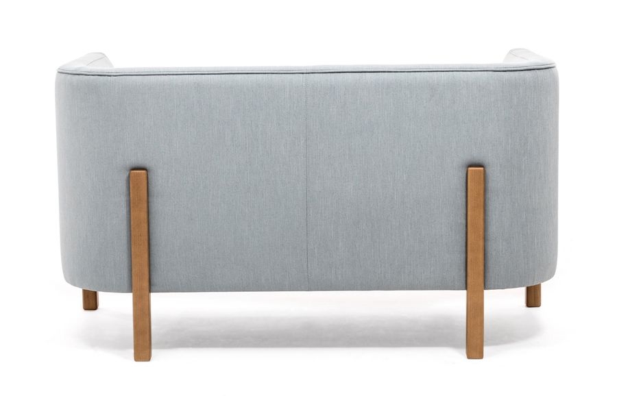 Диван двухместный с низкой спинкой TORDINO 2 low Melva72 nut Серо-голубой Орех
