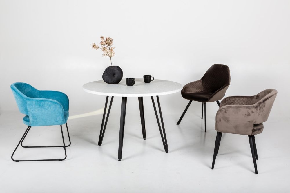 Стол Диего d110 Мрамор бьянко