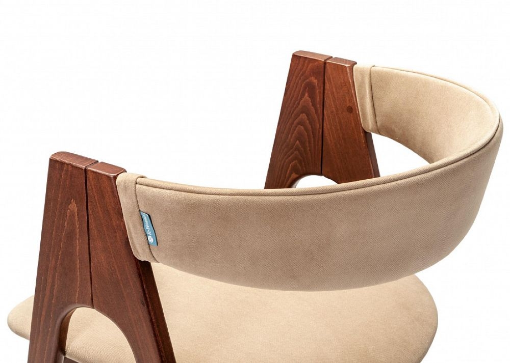 Кресло полубарное Kaede Beige/Темный орех