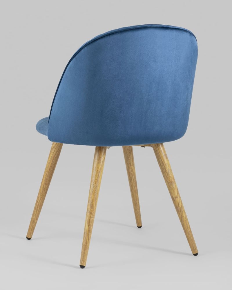 Обеденная группа стол Target 80x80, 4 стула Лион Страйпс велюр Голубой