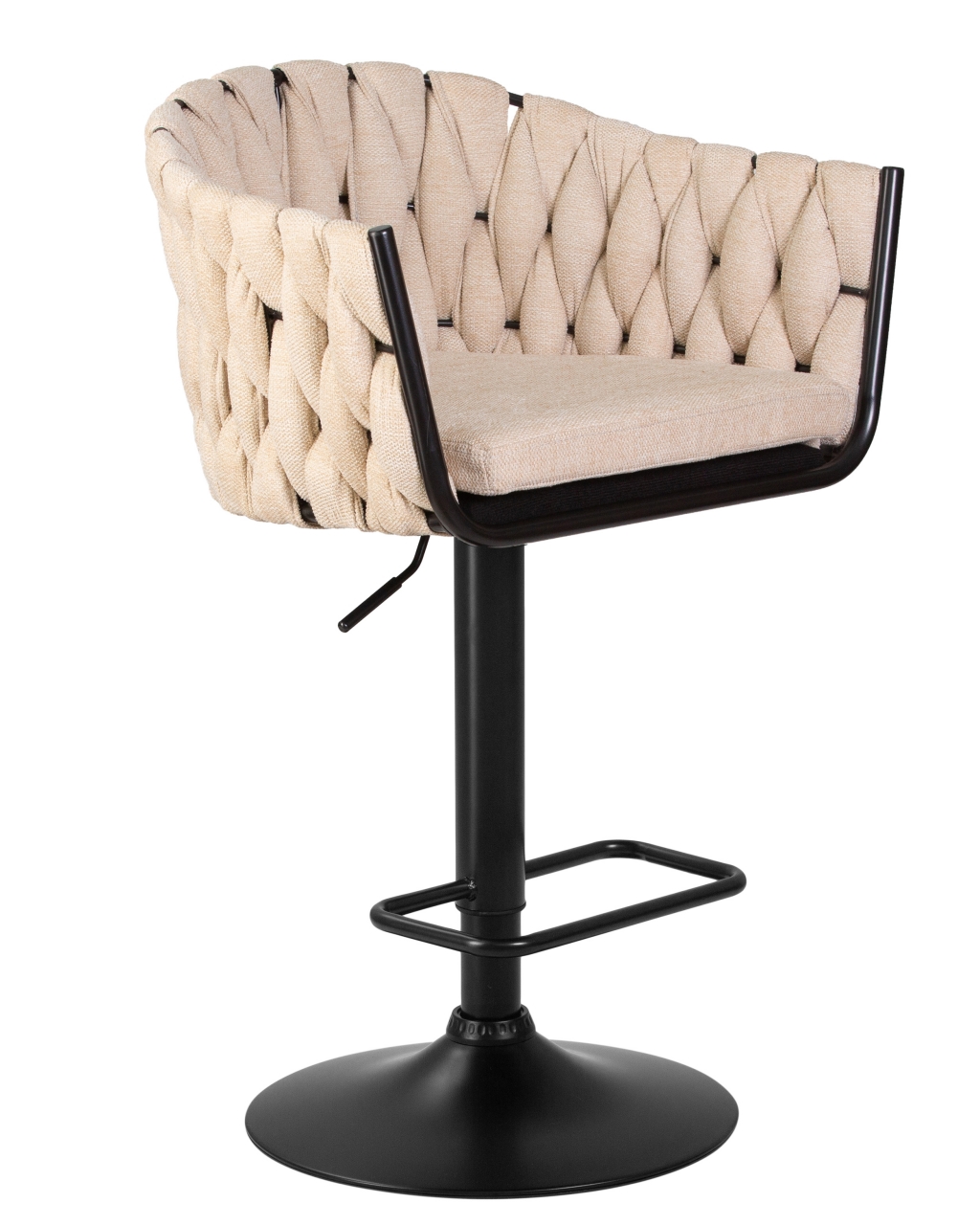 Стул барный DOBRIN LEON Бежевая ткань LAR 275-1