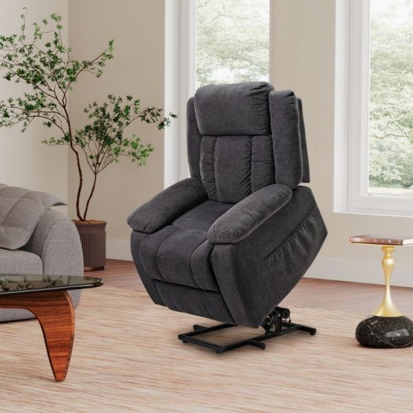 Кресло-реклайнер Eureka GER02 с подъемным механизмом, серый