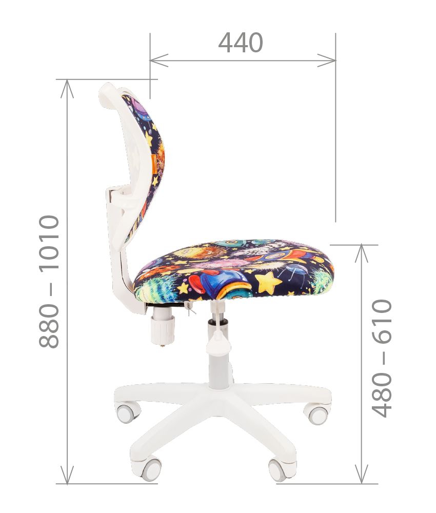 Детское кресло CHAIRMAN ТИН (Kids) 102 черный пластик Зоопарк